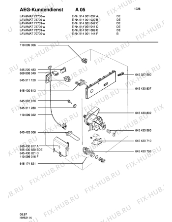 Взрыв-схема стиральной машины Aeg LAV73709-W - Схема узла Electrical equipment